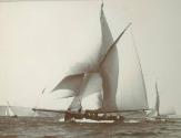 IDUNA in the 1890s, flying along in a good nor-east wind just off Bradley's Head, Sydney Harbou…