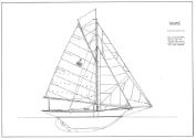 Sail plan for KELPIE as rigged in 2012,  drawn 1991 by D Payne from dimensions supplied by the …