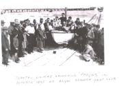 FREYDIS being launched in 1935 at Royal Brighton Yacht Club