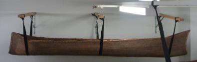 profile of the sewn bark canoe showing the diffreent shaped ends