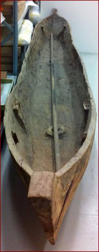 Interior of the dugout canoe