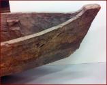 End detail of the dugout canoe
