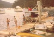 MALUKA  at Kuringai Motor Yacht Club in January 1982,  Christmas Holidays – Left to right are D…