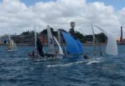 Rounding Clarke Point on the Parramatta River in heat 4 of the 2011 Interdominions.
