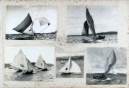 A page of images showing typical racing on the Harbour in the early 1920s from an album present…