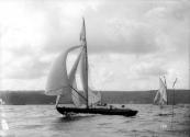 BOOMERANG, Frank Albert's 21 Foot Restricted Class yacht racing on Sydney Harbour in the 1920s.…