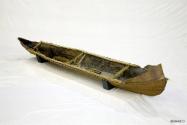 A sewn bark canoe built for the ANMM in 1988 and made from the bark of a messmate eucalyptus tr…