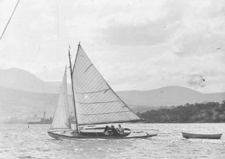 SAO at the Hobart Regatta. The war ship in the background has been identified as HMAS AUSTRALIA…