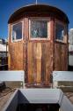 The wheelhouse stripped for painting in 2018  and showing more recent Western Red cedar plankin…
