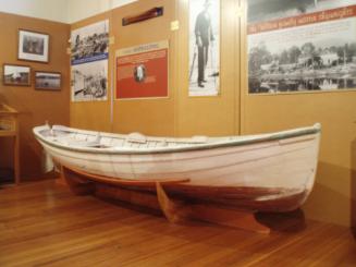 The dinghy on display at the Maritime Musuem of Tasmania