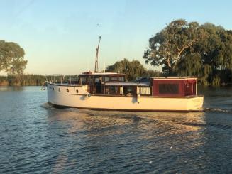PEDARE en route to Goolwa in 2023 for the South Australian Wooden Boat Festival