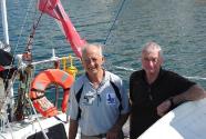 Alex Whitworth and Peter Crozier aboard Berrimilla II