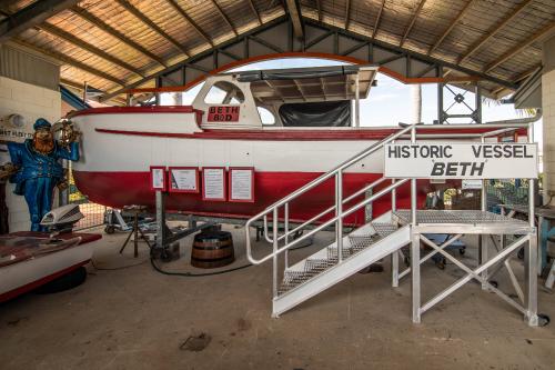 MV Beth at the Maritime Museum of Townsville in 2023 following restoration work 