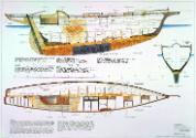 Construction plan of AKARANA, drawn D Payne, 1997.