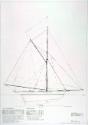 Sailplan of AKARANA 1888, drawn D Payne, 1997, based on published dimensions an contemporay inf…