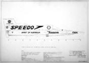 Profile drawing of SPIRIT OF AUSTRALIA, drawn 1991by David Payne, and  shown with the logos and…