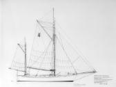 Profile plan of   KATHLEEN GILLETT  drawn  1989  D Payne, and showing  the vessel as it appeare…