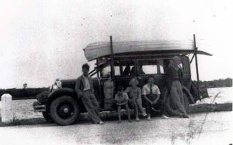 POD on top of the Pursell family car on holiday in the  late1930s.