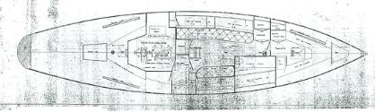 Part of the original General Arrangment plan for HURRICA V, by Camper and Nicholson, 1924