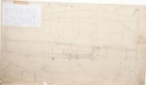 Lines plan of TAIPAN drawn by Bob Miller, date unknown. The plan has been drawn over with sketc…