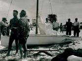 TAIPAN being rigged for the challenge race on the Georges River, Botany Bay in March 1960.
