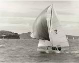 TAIPAN under spinnaker in a fresh south east breeze, during the third heat of the 1960 world ch…