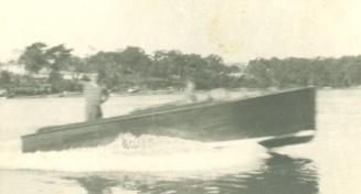 MYSTERY at top speed on a calm day in Port Hacking NSW during the 1930s.
