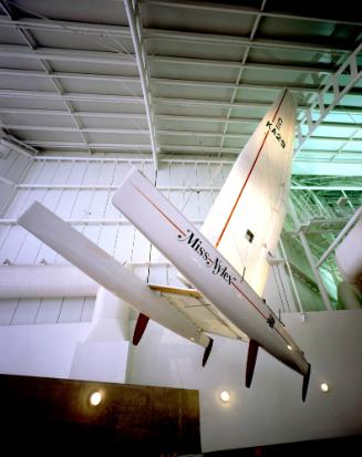 MISS NYLEX when it was on display at the Australian National Maritime Museum, suspended above t…