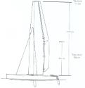 An outline drawing of MISS NYLEX showing the basic proportions of the hull and rig, based on th…
