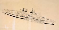 A cutaway perspective  view drawing of HMAS VAMPIRE as modifed in the early 1970s.