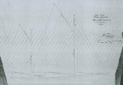 The sail plan of a Torres Strait or Thursday Island pearling lugger, designed by Walter Reeks i…