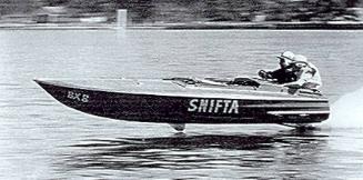 SNIFTA  pictured at high speed during a race and barely touching the water having just lifted o…