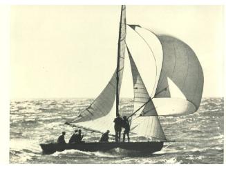 NERANA crossing the finish line off Adelaide to win the  Forster Cup trophy in 1953, the first …
