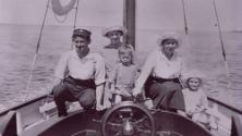 The Shepherd family aboard MALLANA in the 1920s on the Gippsland Lakes