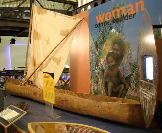 A dugout canoe made by Annie Karrakayn of Borroloola, Northern Territory between July and Septe…