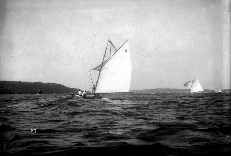 The 30 foot linear rater AOMA  racing in a southerly breeze on Sydney harbour early in the 1900…