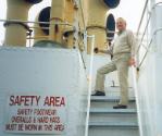 Retired former Chief Engineer of the MV STEPHEN BROWN  Tony Robinson, pictured aboard the vesse…