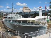 HMAS DIAMANTINA in 2006 at the South Brisbane Dry Dock, site of the Queensland Maritime Museum.