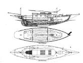 General Arrangement of ARETHUSA by Walter Reeks from the 1911 Rudder magazine, the plan used by…