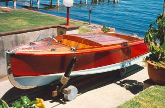 VETERAN in sparkling condition on its own cradle and slipway in the late 1990s.