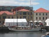 A profile  view of STORM BAY in Hobart for the Australian Wooden Boat Festival in 2007