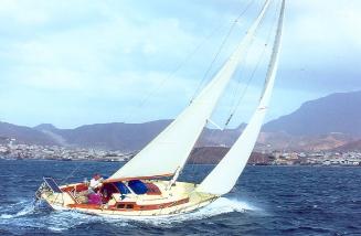 SIANDRA sailing in the Cape Verde Islands off the West African coast in 2000.