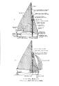 Two sailplan drawings of the 14 ft R.N.S.A. sailing dinghy known as the Island Class, from a po…