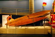 The ski, shown here behind a surf rescue board, formed part of the display for the NMA's travel…