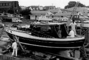 MISS AUSTRALIA on the slips at Pompei's yard nearing completion in 1954