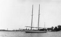 SIRIUS at anchor during the circumnavigation.