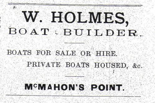 An advertisment for William Holmes' yard thought to date around 1896