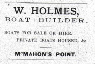 An advertisment for William Holmes' yard thought to date around 1896