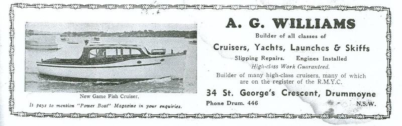 An advertisment from the 1930s in the Australian Powerboat and Aquatic Monthly