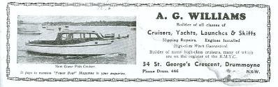 An advertisment from the 1930s in the Australian Powerboat and Aquatic Monthly
